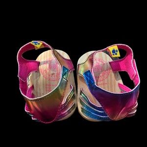 Build a Bear Workshop Shiny Rainbow Platform Sandals; Collectible BAB Accessory